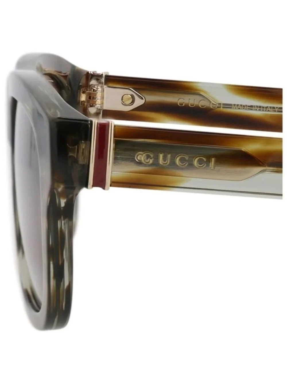 New Gucci Mens Square/Rectangle Havana Havana Brown Fashion Designer Sunglasses